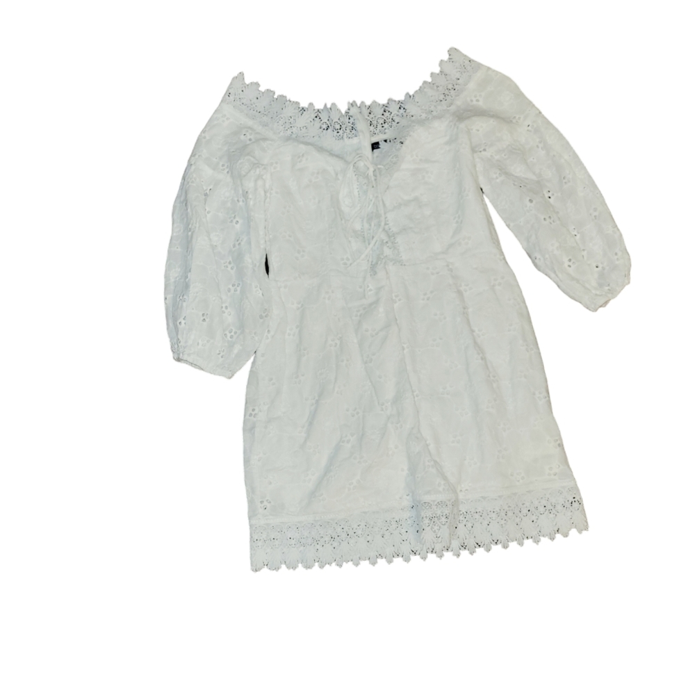 White bohoo dress